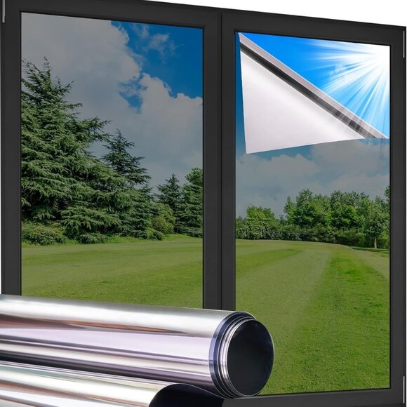 Coavas One Way Privacy Window Film Reflective Tint for Home 17.5" x 78.7" - Picture 1 of 6
